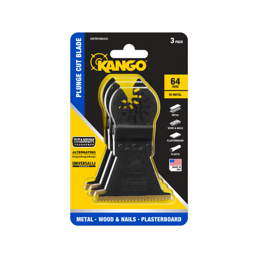 Kango Bi-Metal Plunge Cut Multi Tool Blade 3 Pack - 64mm - Durable Cutting - Auzzistore