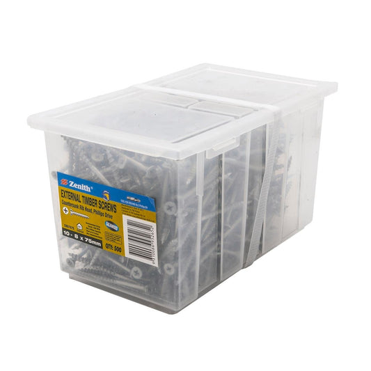 Zenith Countersunk Timber Screws 8 x 75mm Galvanised 500 Pack - Auzzistore