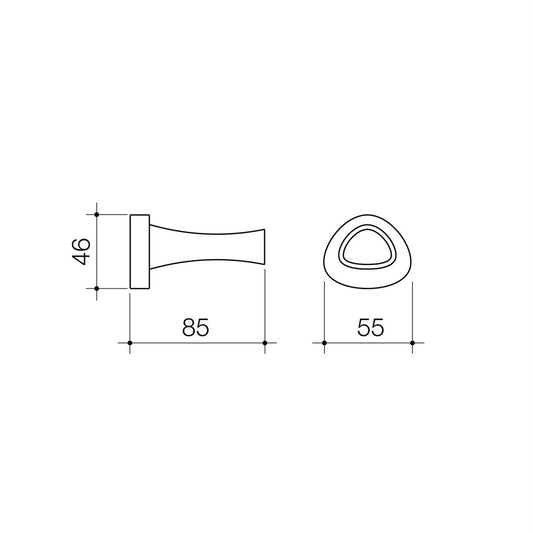 Caroma Robe Hook - 55mm x 46mm - Brass - Polished Chrome – view 2