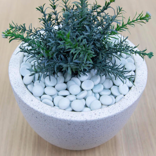 Tuscan Path Decorative Pebbles 1kg 17-19mm Frosted White Glass – view 2 - Auzzistore
