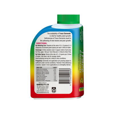 Manutec 500g Trace Element Soluble Powder - Nutrient Boost - Safe For Vegetables