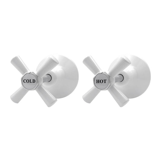Shaw Mason White Wall Top Assembly Pair - 1/2 Turn - Easy Clean - 167mm x 67mm x 117mm - Auzzistore
