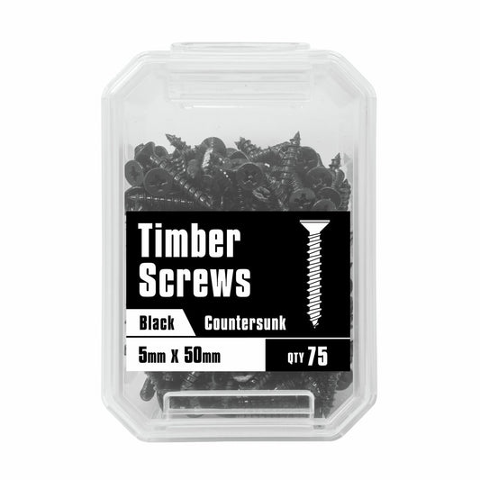 Pinnacle Timber Screws - 5 x 50mm - Metal - Black Finish – view 2 - Auzzistore