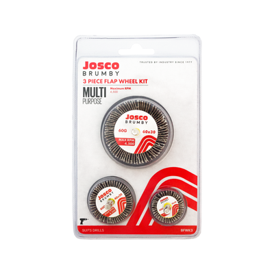 Josco Flap Wheel Sanding Kit - 60mm 40mm 30mm - Aluminium Oxide - Smooth Finish