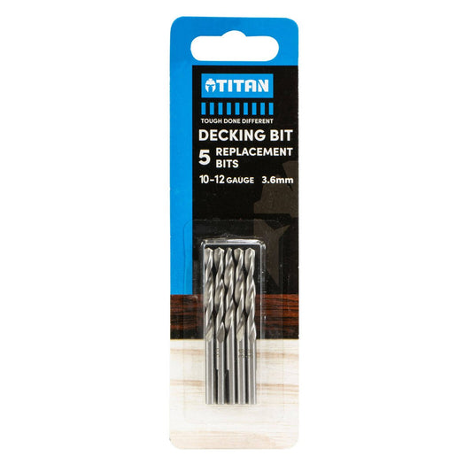 Titan 10G Replacement Drill Bits Pack 5 - Steel - 45mm x 145mm - Durable - Auzzistore
