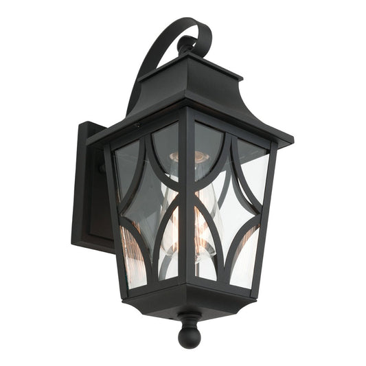 Mercator Maine Exterior Wall Light - Black - 360mm x 150mm x 200mm - Auzzistore