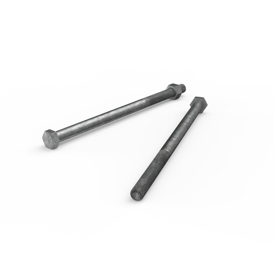 Zenith Hot Dipped Galvanised Hex Head Bolt - M12 x 220mm - 4.6 Grade Steel - 1 Pack - Auzzistore