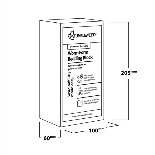 Tumbleweed Worm Farm Bedding Block - Coconut Fibre - 100% Natural - Moisture Retention – view 2 - Auzzistore