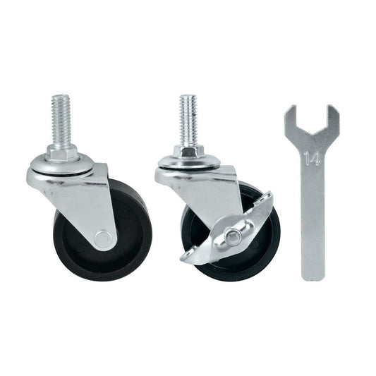 Pinnacle Chrome Wire Shelving Castors 50mm - 2 Pack - Smooth Mobility - Silver - Auzzistore
