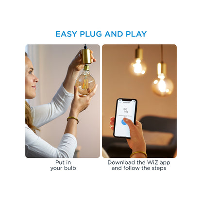 WIZ G95 E27 LED 640Lm Tuneable White 7W Smart Filament Globe