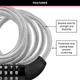 Master Lock Combination Bike Lock - 1.8m x 8mm Braided Steel - Keyless Security