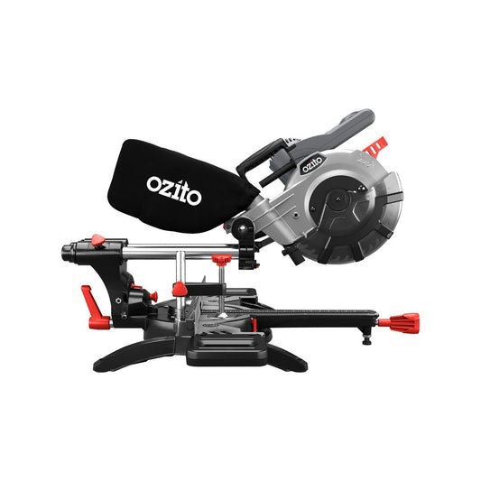 Ozito 1800W Double Bevel Sliding Mitre Saw 210mm Aluminium Durable – view 2 - Auzzistore