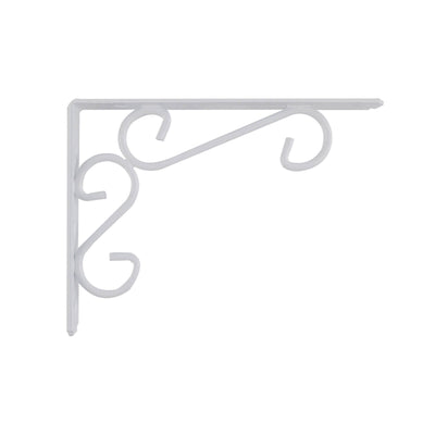 Carinya Heavy Duty Scroll Stayed Bracket 200kg White Steel Elegant