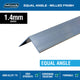 Metal Mate Aluminium Equal Angle 25x25x1 4mm 1m Silver Lightweight