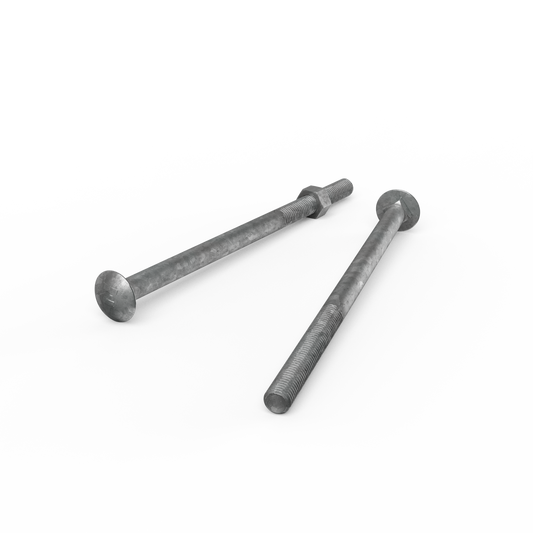 Zenith Hot Dip Galvanised M12 x 220mm Cup Head Bolts Nuts Each - Auzzistore