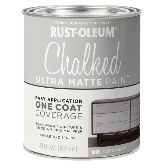 Rust-Oleum Aged Grey Chalked Paint 887ml Ultra Matt Finish