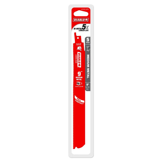 Diablo Reciprocating Saw Blades - 9" - Bi-Metal - Dual Tooth Design - 5 Pack