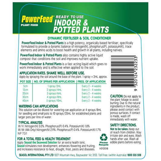 PowerFeed Plant Food - 1.25L - Liquid - Indoor and Potted Plants – view 2 - Auzzistore