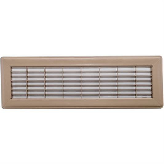 Accord Metal Floor Vent - 100 x 400mm - Steel - Beige Finish - Auzzistore