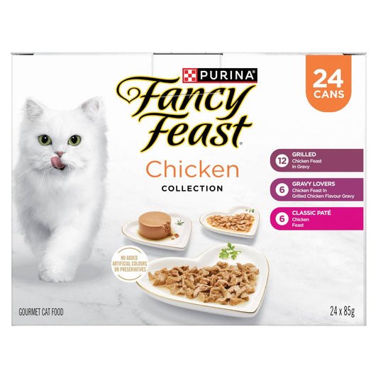 Fancy Feast Chicken Collection Wet Cat Food 24 Pack - 85g Portions - Balanced Nutrition