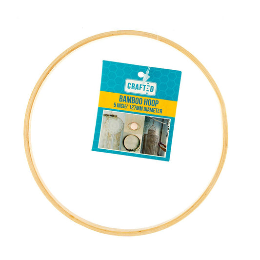 Crafted Bamboo Ring - 5-Inch 127mm - Versatile for Crafts & Decor