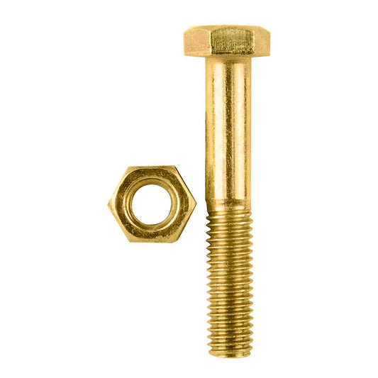 Pinnacle Hex Bolt and Nut - M8 x 50mm - Hi Tensile - Yellow Zinc - 4 Pack - Auzzistore