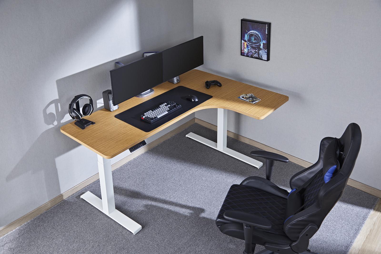 Gorilla Office 1600 x 1100 x 600mm Standing Desk (White/Oak)