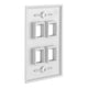 4 Port QuickPort outlet Wall Plate face plate, four Gang White | Auzzi Store