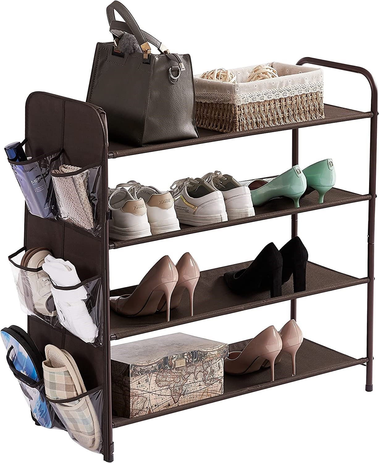 4 Tier Metal Shoe Rack Storage Organiser for Entryway and Bedroom | Auzzi Store