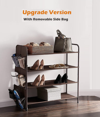 4 Tier Metal Shoe Rack Storage Organiser for Entryway and Bedroom | Auzzi Store