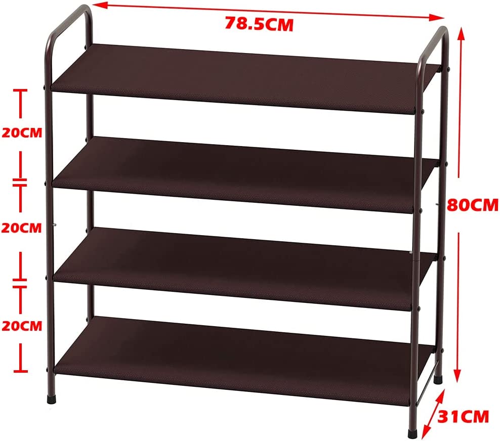 4 Tier Metal Shoe Rack Storage Organiser for Entryway and Bedroom | Auzzi Store