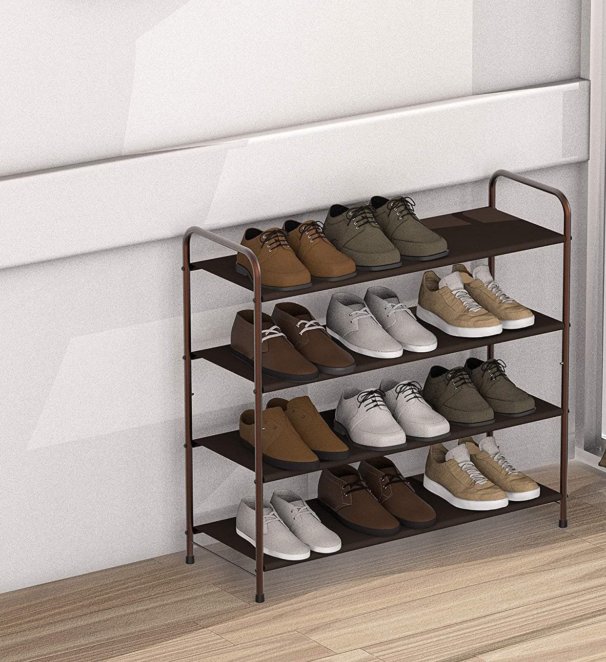 4 Tier Metal Shoe Rack Storage Organiser for Entryway and Bedroom | Auzzi Store