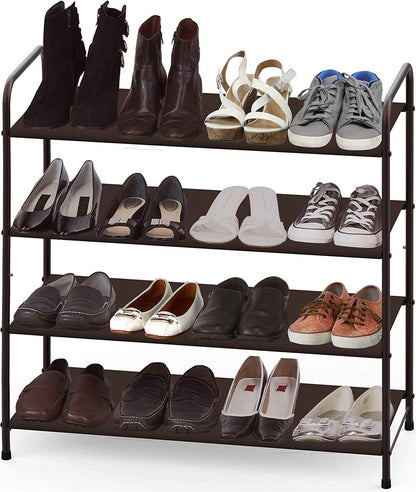 4 Tier Metal Shoe Rack Storage Organiser for Entryway and Bedroom | Auzzi Store