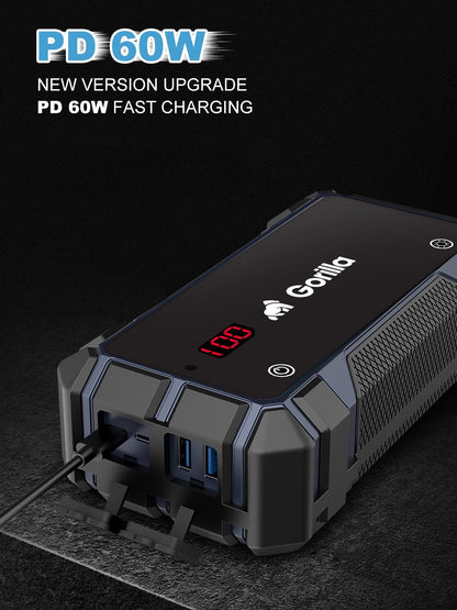 Gorilla 20,000mAh IP65 Water Resistant Jump Starter Kit
