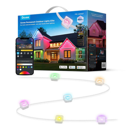 Govee 45m Permanent Outdoor Lights - RGBIC, IP67 Waterproof, Smart Control
