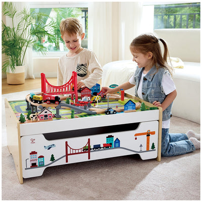 Hape Railway Storage Table Set with Drawer 814mm E8941 3+