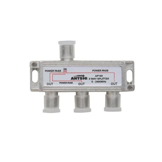 Antsig 3 Way Splitter - 5-2400MHz - Zinc/Aluminium - Indoor Use