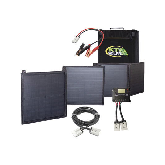 KT Solar 120W 12V Blanket Solar Panel Kit - Portable - Black - Includes 10A PWM Controller - Auzzistore