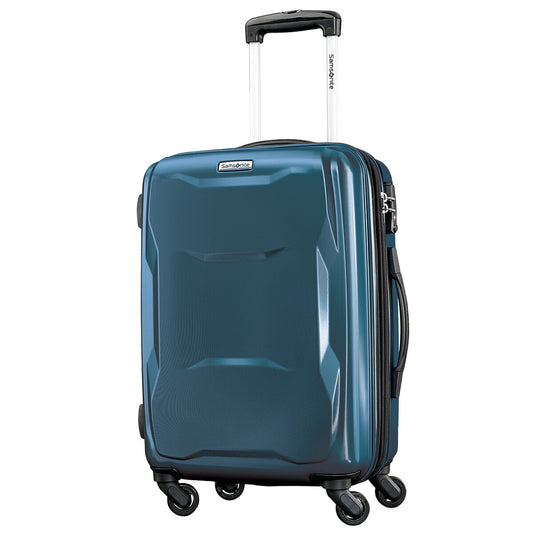 Samsonite Spinner Luggage Blue/Teal, 100% Polycarbonate, TSA Locks, 1.5" Expansion