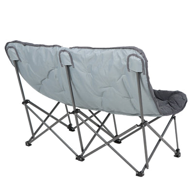 KingCamp Oversized Padded Double Camping Chair Capacity 272kg Grey Portable