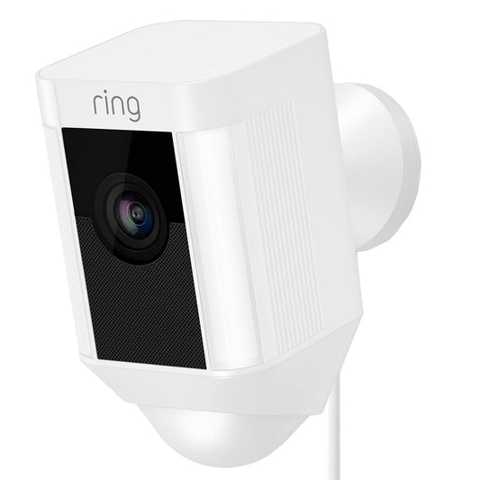 Ring Spotlight Cam Wired Security Camera - 1080p HD, Customisable Motion Zones, White