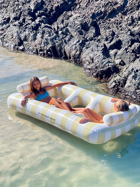 Coconut Grove Luxe Twin Hammock Float Mango, 2200mm, PVC, 160kg Capacity, Cup Holders