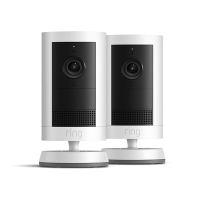 Ring Outdoor Camera Plus 2K Battery 2-Pack Dual Charger B0FH4HVMPC White