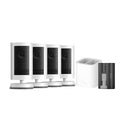 Ring Outdoor Camera Plus 2K Battery Security Bundle 4 Pack with Quick Release Batteries, Dual Charger White B0FH4HDVSV