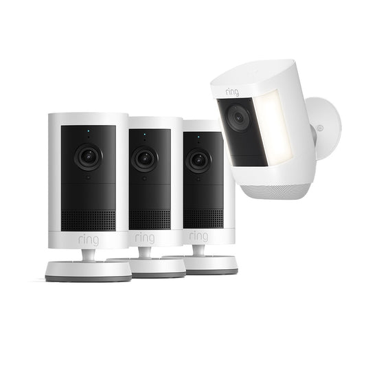 Ring Outdoor Camera Plus 2K Battery 3 Pack And Spotlight Camera Pro 2K Battery (White) B0FH4GFDQP