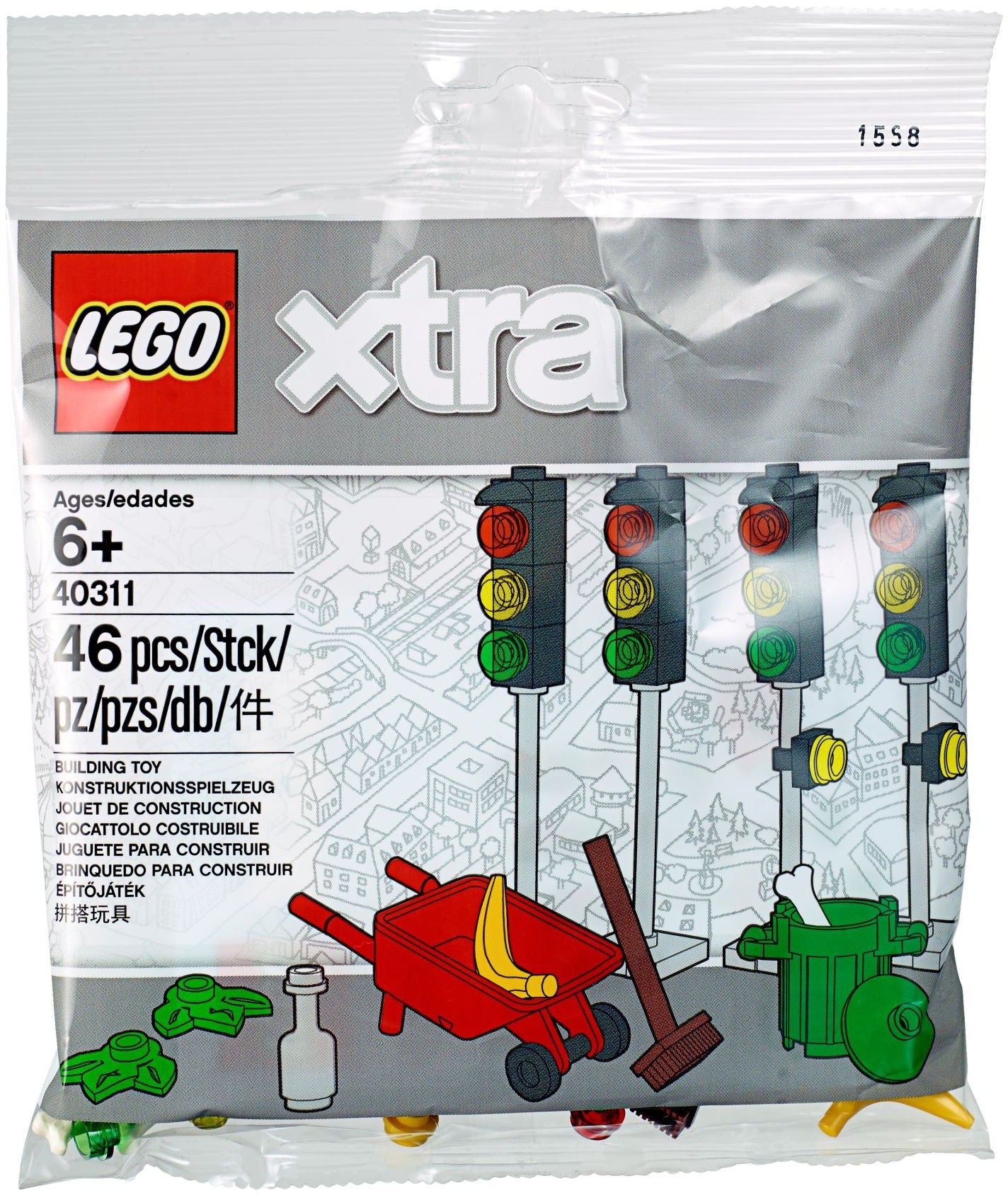 LEGO 40311 Traffic Lights, Wheelbarrow & Trash Can Accessories