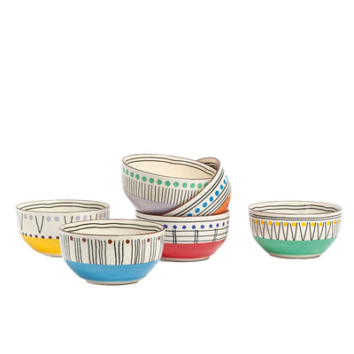 over&back Stardust Stoneware Bowls 6 Piece Set Stylish Capacity 650ml