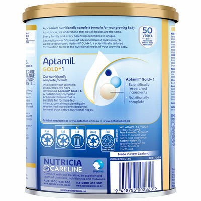 Aptamil Gold Plus Stage 1 Infant Formula 900g 3 Pack 0 to 6 Months