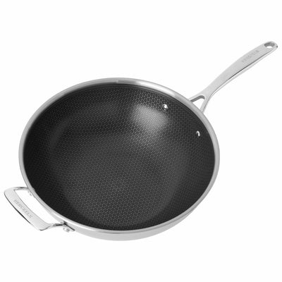 Henckels Paradigm Non-Stick Wok with Lid 30cm Heavy Duty Tri-Ply Stainless