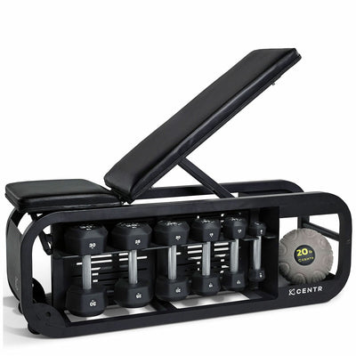 Centr Fusion Bench With Dumbbell Storage CFUB1.1 Black Steel Durable